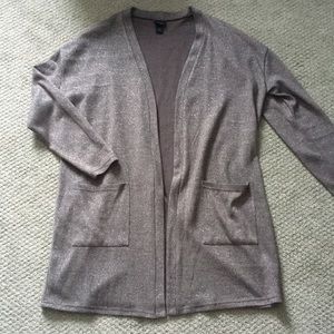 Buckle Daytrip Gray/ Lavender Sparkly Pocketed Cardigan Sweater